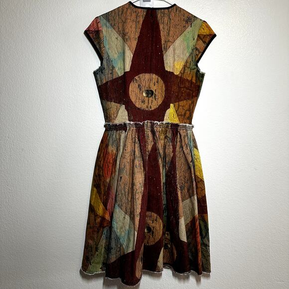 Making The Cut Carnival Painting Dress Winning Look Gary's Brown Tan Small NWT - Picture 6 of 6